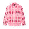 Pink Plaid Western Shirt with Snap Buttons